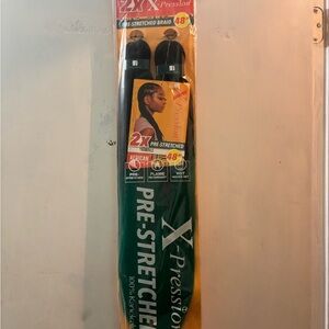 X-Pression Pre-Stretched 48" Kanekalon Braiding Hair - Black and Emerald